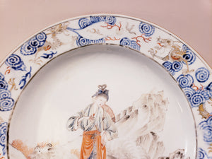 Porcelain Plate with statue 18th cent