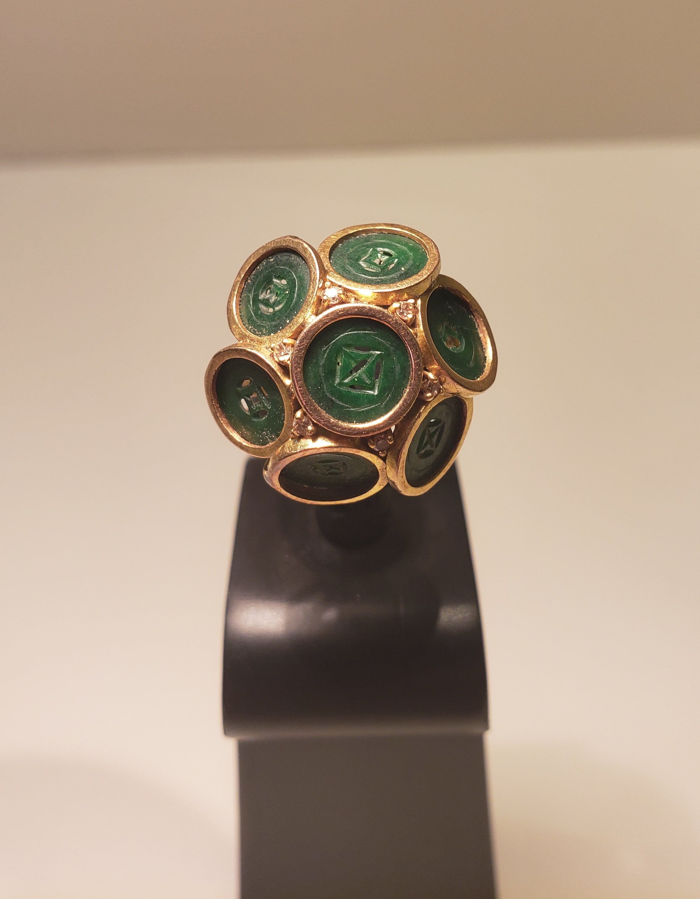 Pair of Jade Circles Earrings & Ring