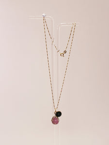 Antique Jadite and Pink Tourmaline Necklace