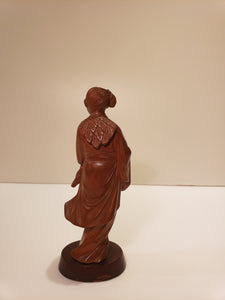 Antique fruit wood female statue黃揚木仕女