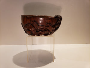 Qing dynasty bamboo peach shape brush washer