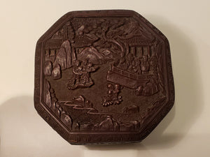 18th Cent Chinese laquer box on bronze base