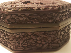 18th Cent Chinese laquer box on bronze base