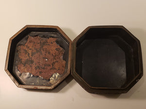 18th Cent Chinese laquer box on bronze base