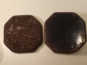 18th Cent Chinese laquer box on bronze base