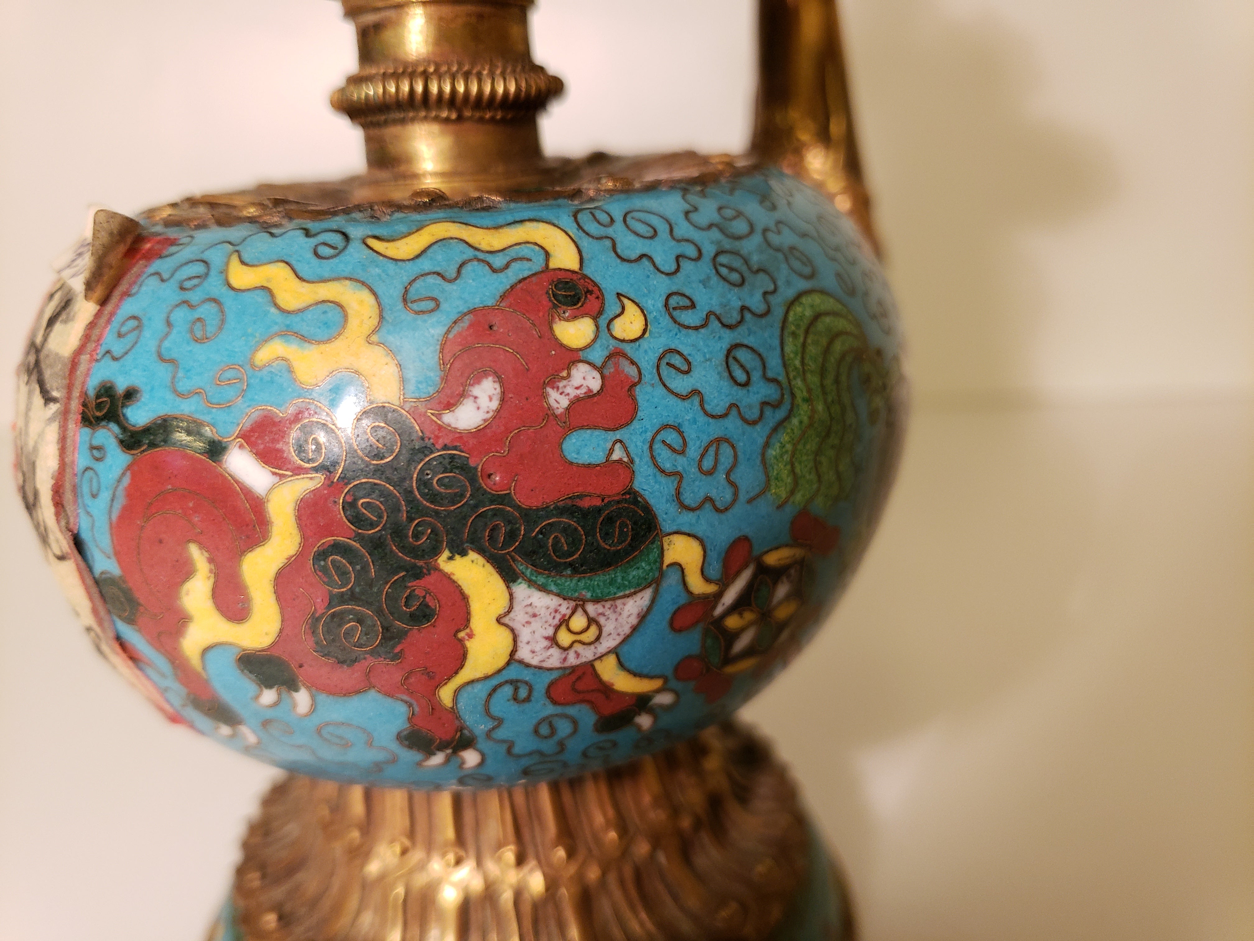 Antique Cloisonne  teapot 景泰藍執紋壺