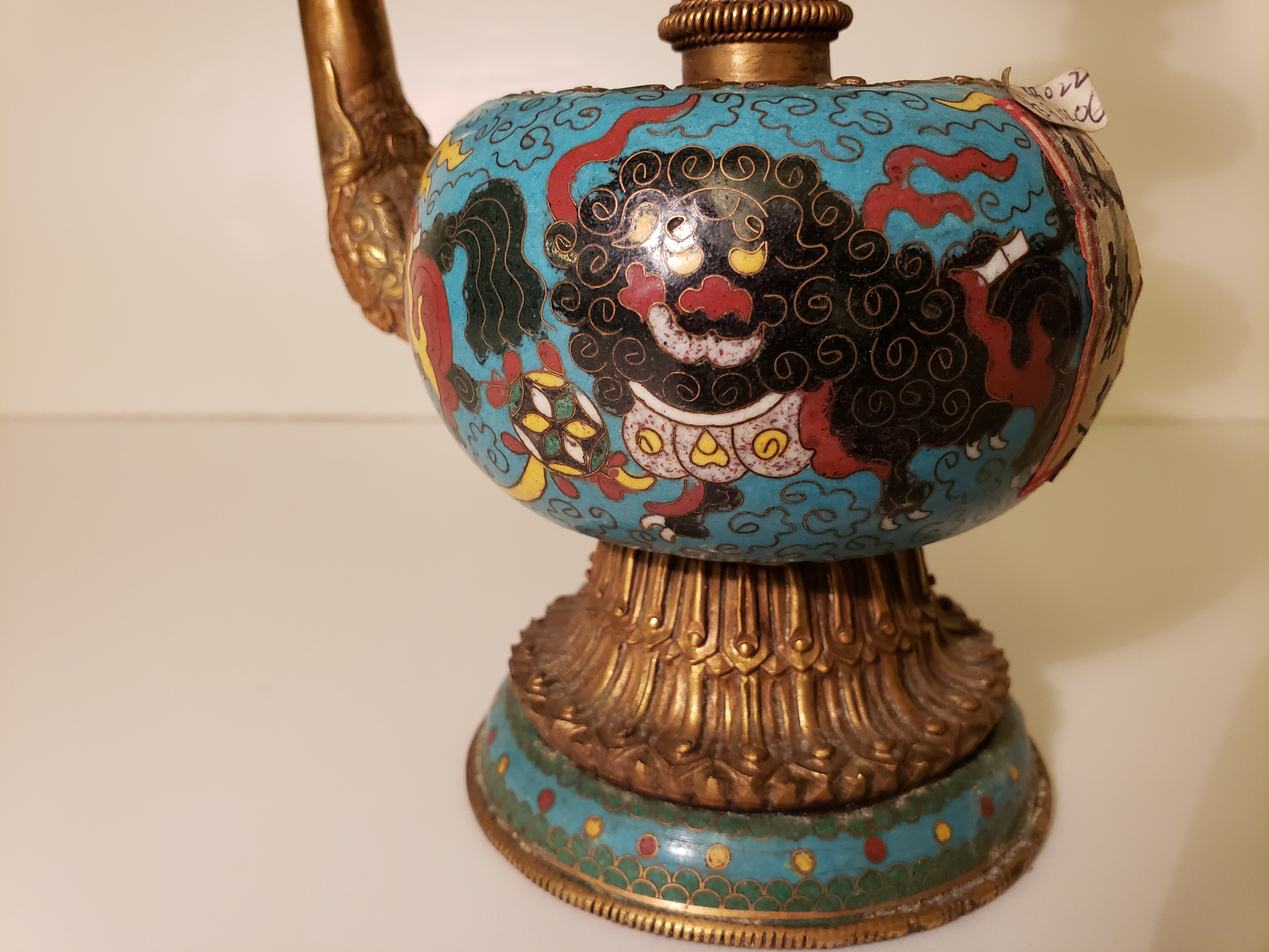 Antique Cloisonne  teapot 景泰藍執紋壺