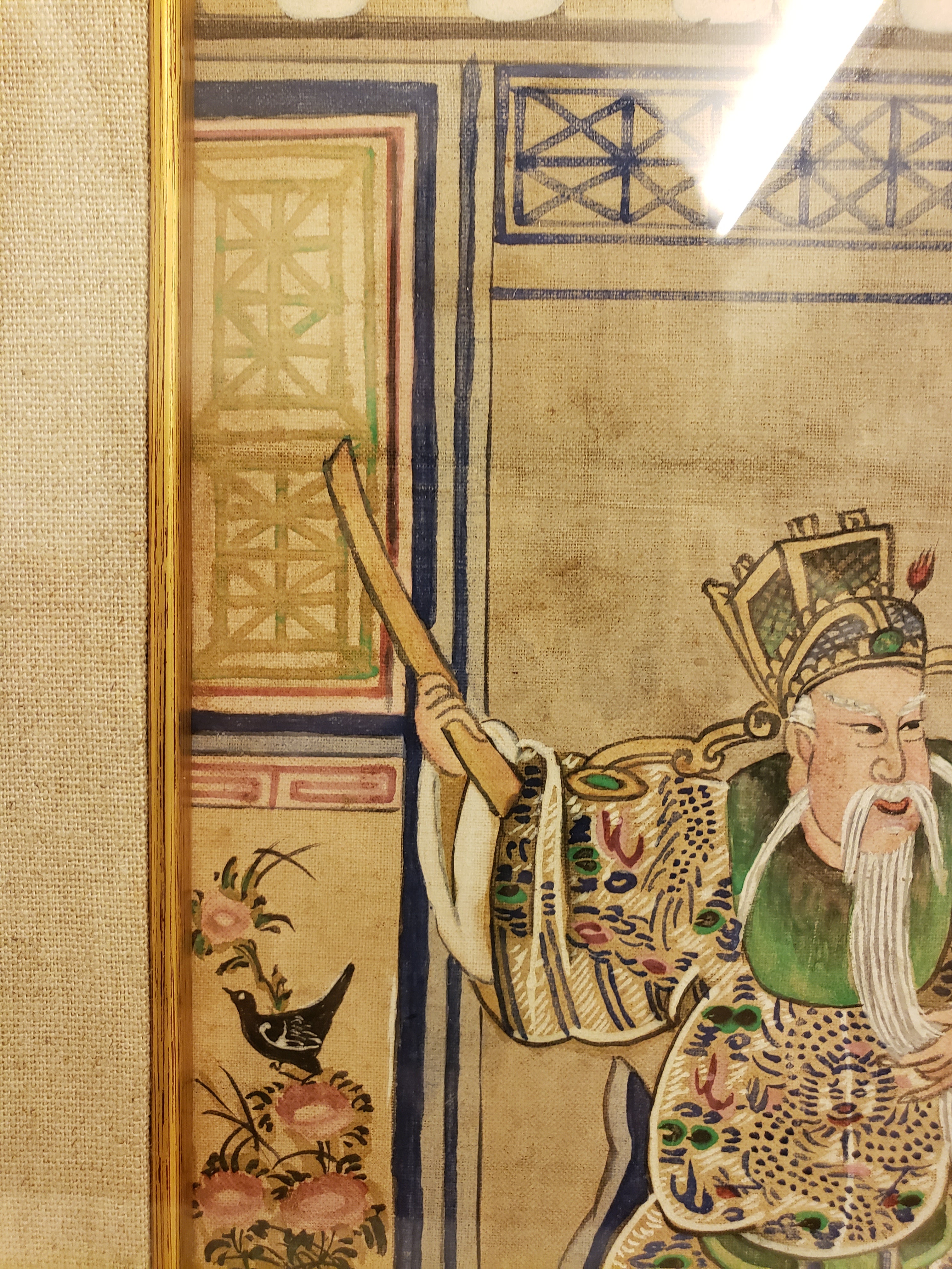 Rare Qing Dynasty Drama Painting on Fabric