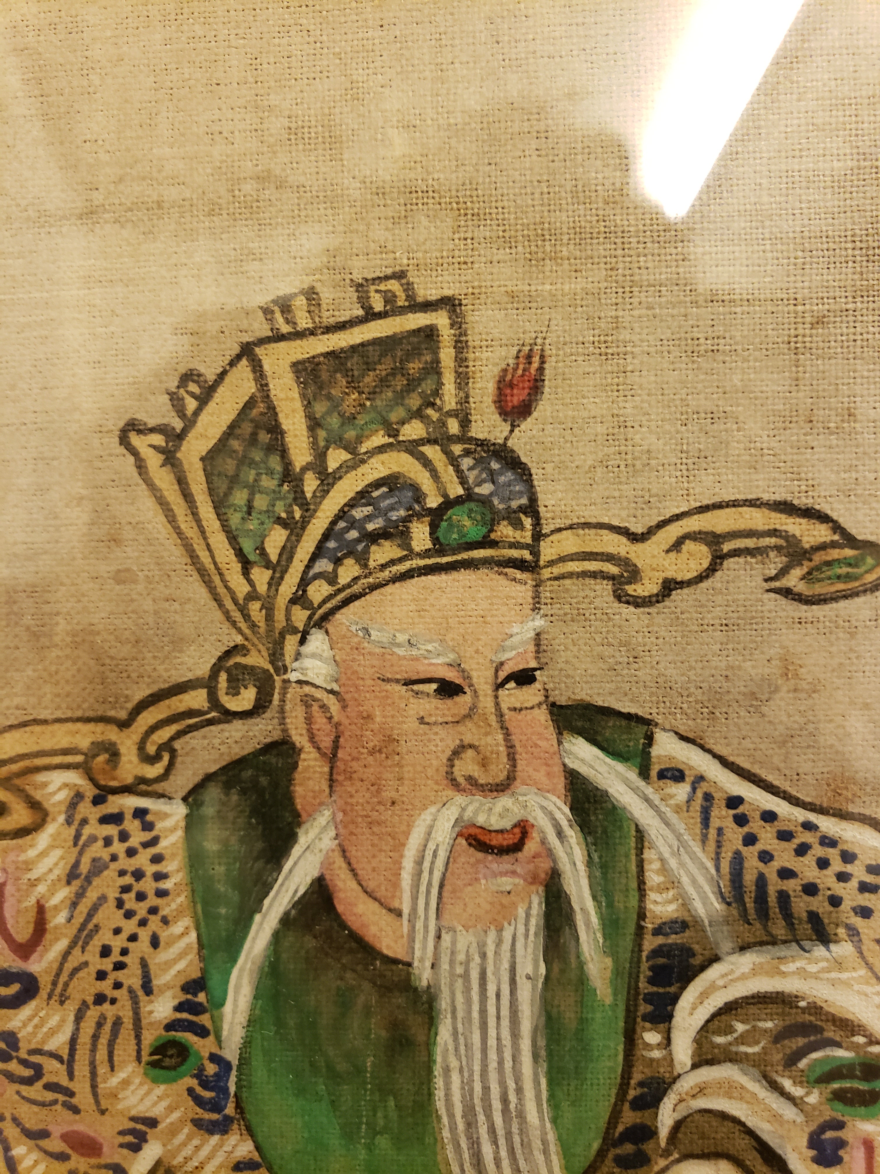 Rare Qing Dynasty Drama Painting on Fabric