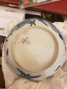 18th century blue n white plate